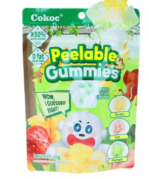 Peelable gummies fruits